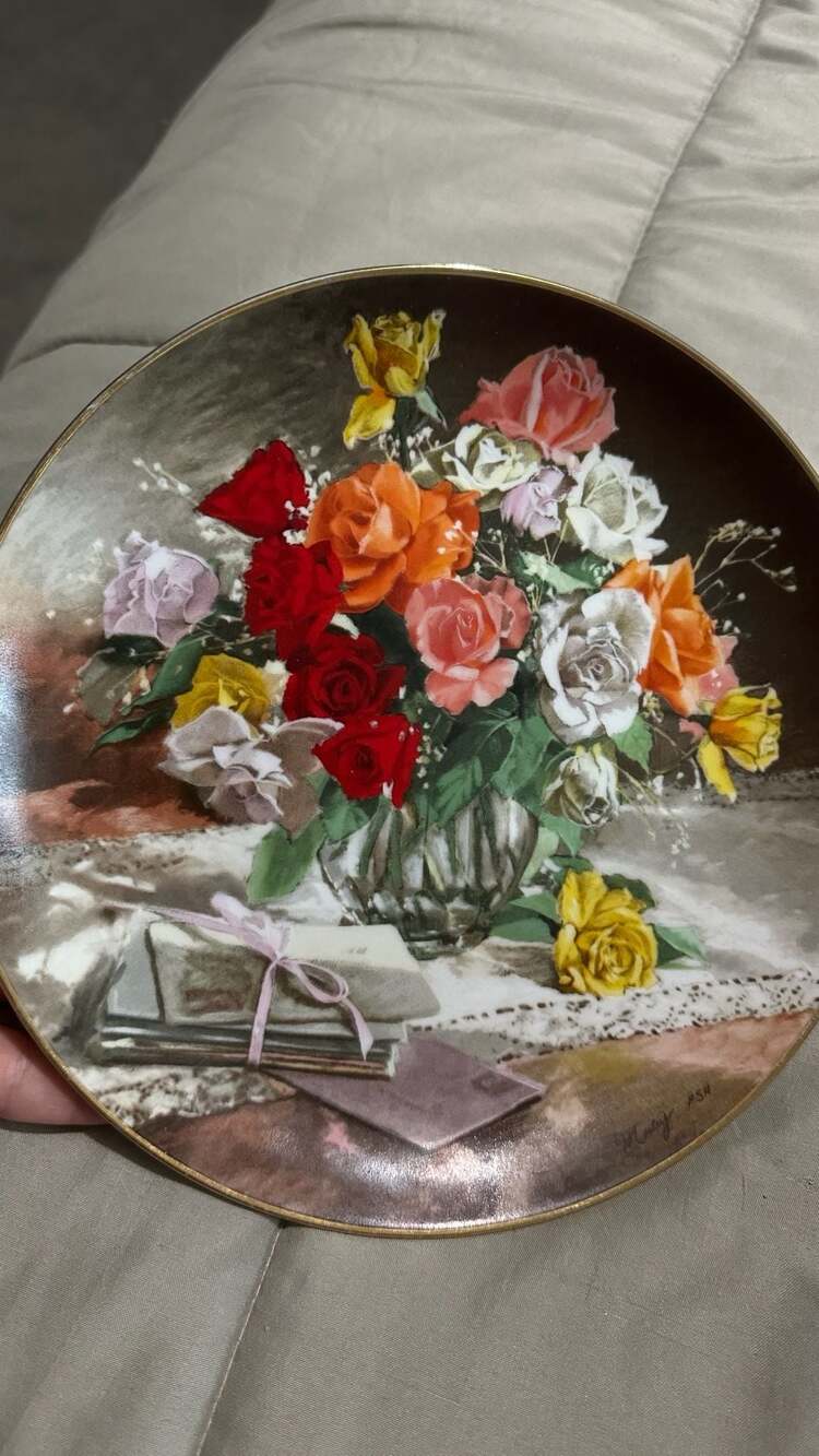 W.S. George Fine China Roses 1988 Collector Plate Flowers of Your Garden Series